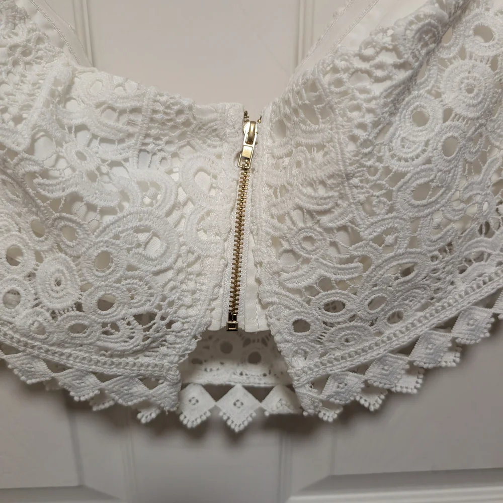 White Lace Celine Off-Shoulder Women’s Coord Set - Picture 7 of 7